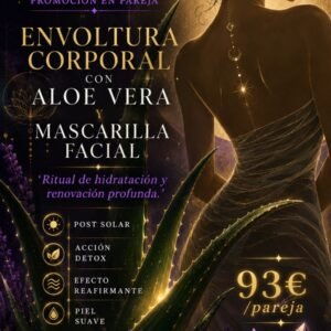 PROMOCIÓN EN PAREJA: ENVOLTURA CORPORAL CON ALOE VERA Y MASCARILLA FACIAL